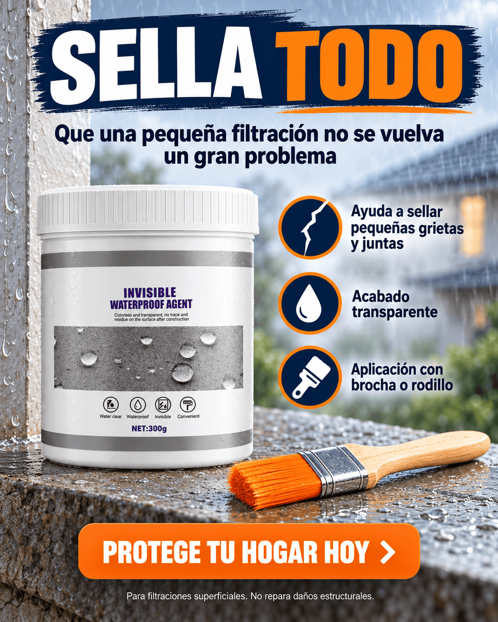Sellador De Grietas Impermeable Transpar