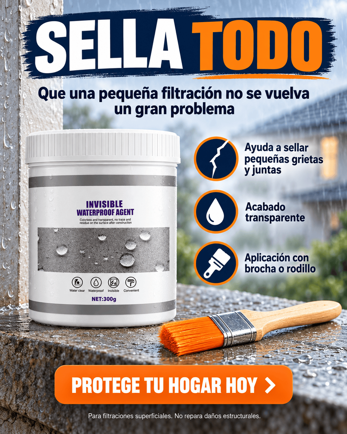 Sellador De Grietas Impermeable Transpar