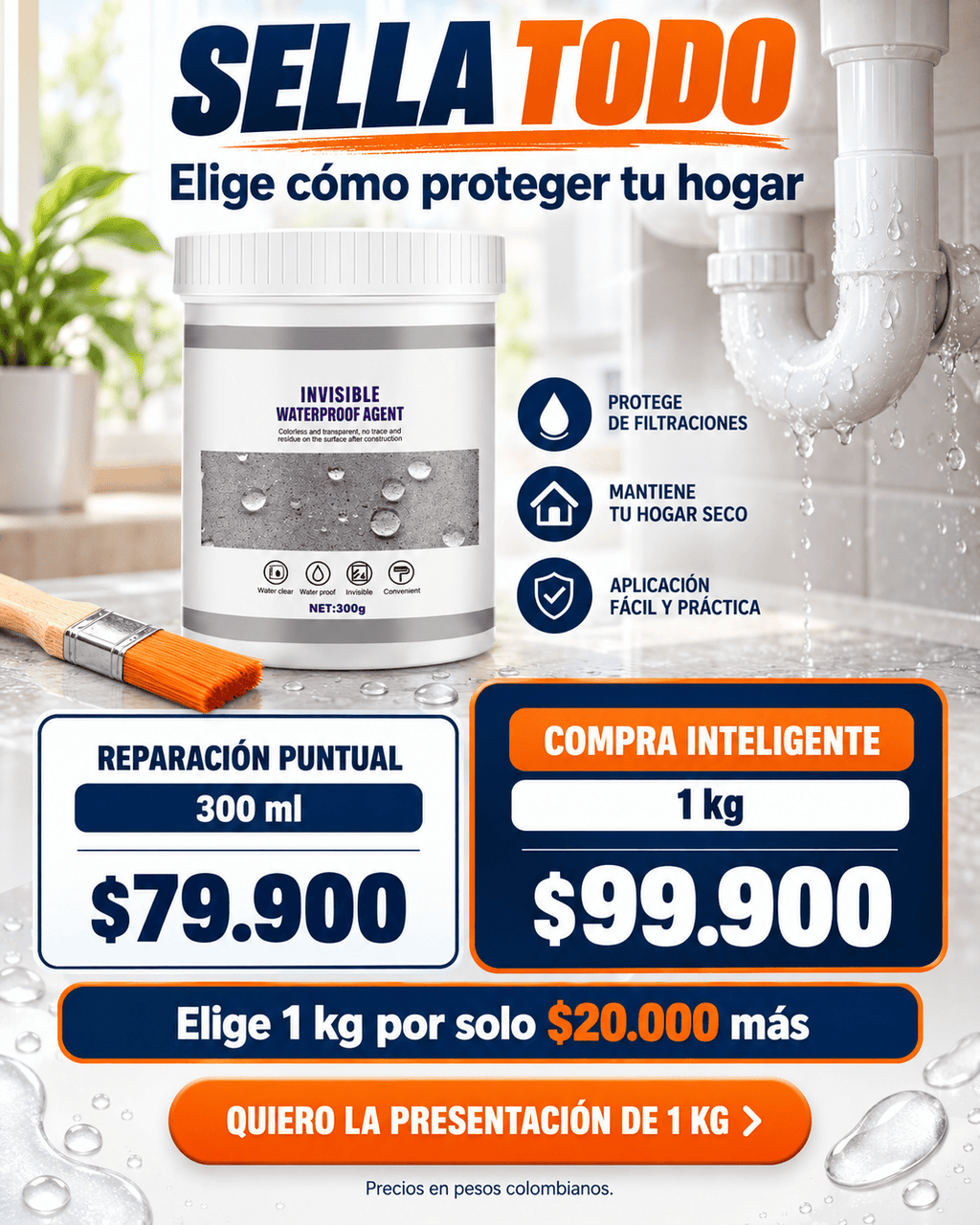 Sellador De Grietas Impermeable Transpar